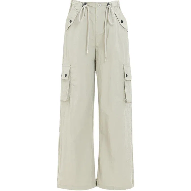 淑好百 设计感松紧腰抽绳工装裤 女款