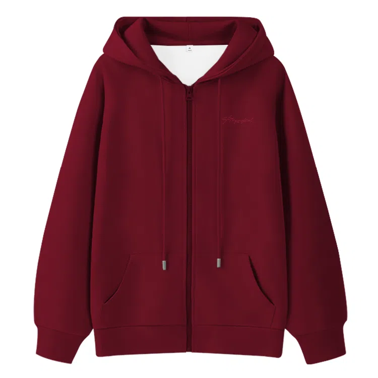 棉致 字母简约纯色牛奶丝复合抗皱无性别主义宽松落肩休闲卫衣 男女同款