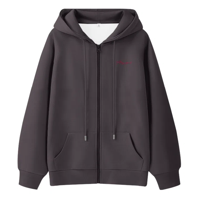 棉致 字母简约纯色牛奶丝复合抗皱无性别主义宽松落肩休闲卫衣 男女同款