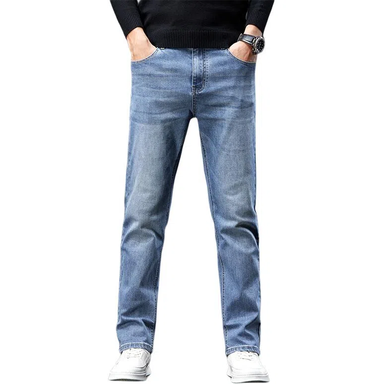 恒源祥 男士舒适长裤设计感牛仔裤 男款