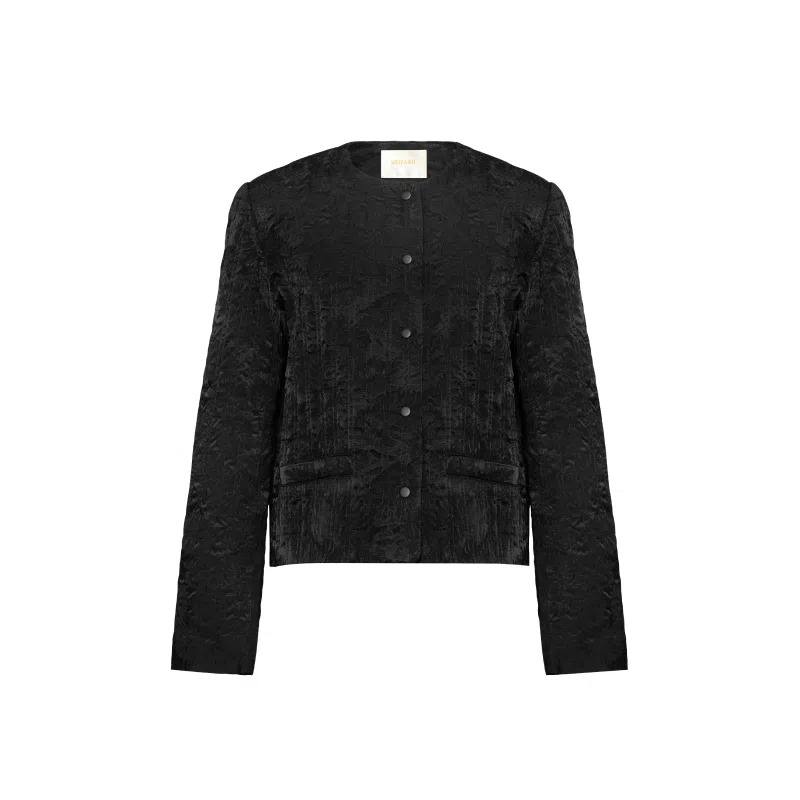 美洋 浮雕中式提花鹅绒内胆夹克 女款