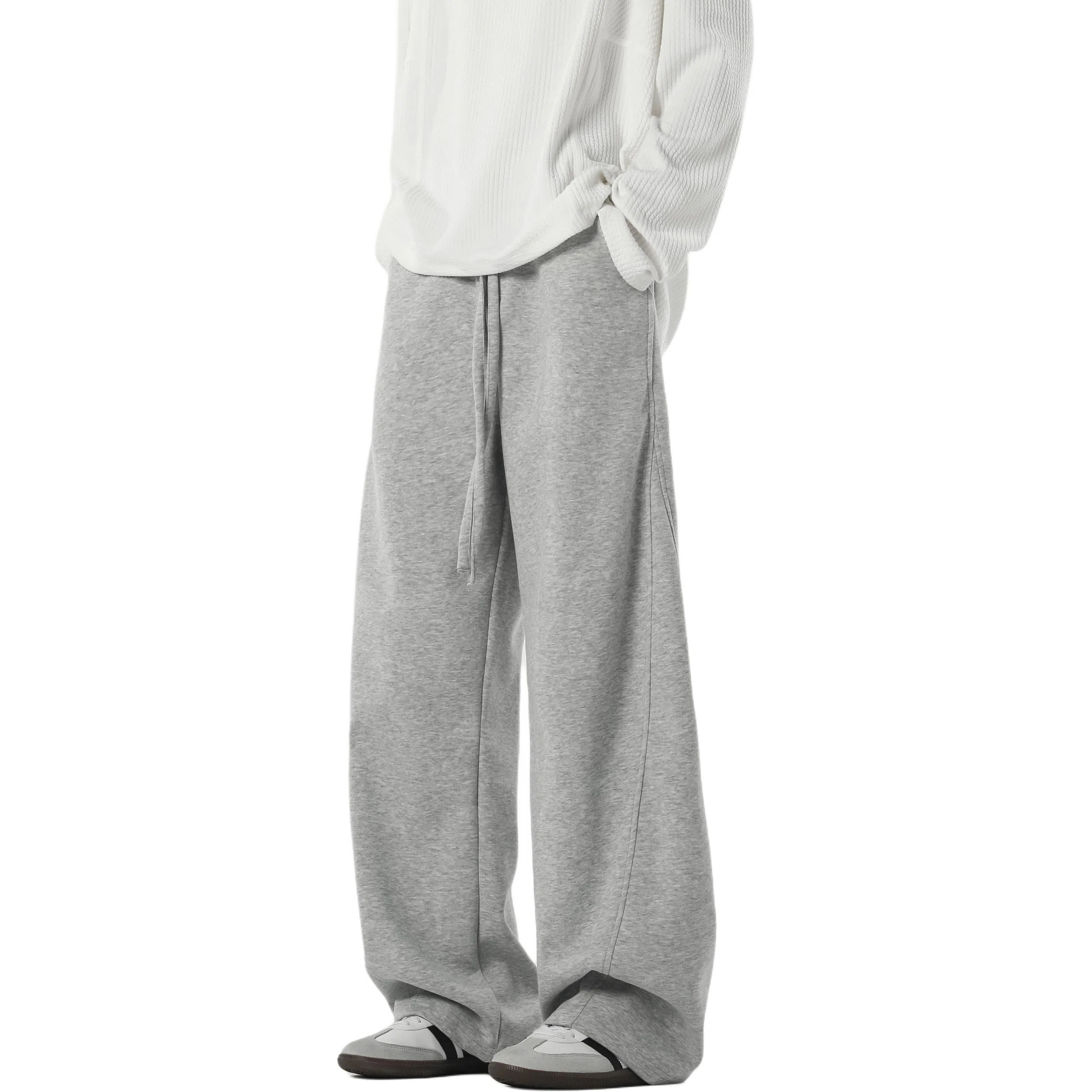 顶峰保罗 美式复古纯色宽松阔腿卫裤无性别主义直筒垂感拖地裤高级感百搭运动休闲裤 男女同款