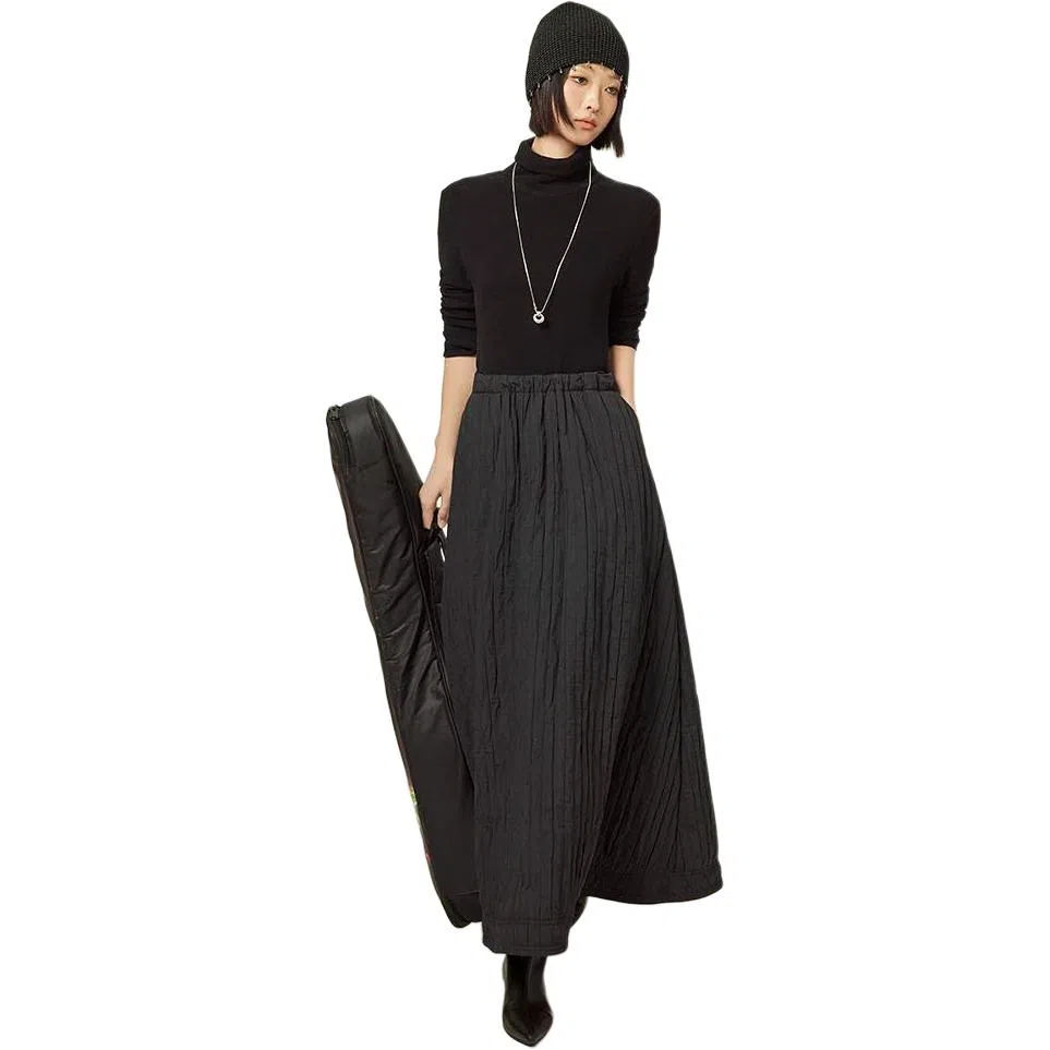 美洋 高领拼接云朵长袖连衣裙 女款