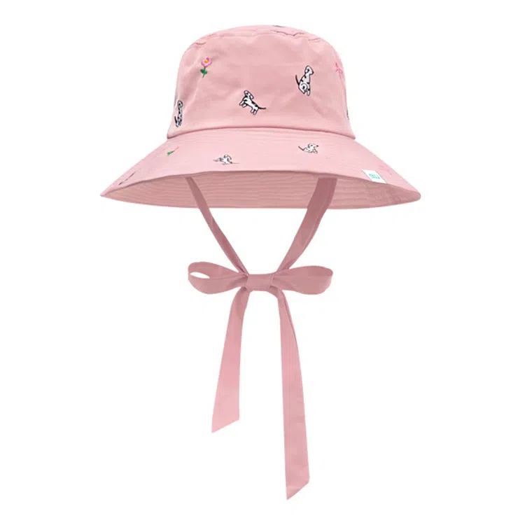 心水好物 精致刺绣小狗 遮阳防晒百搭显脸小 棉 渔夫帽 女款