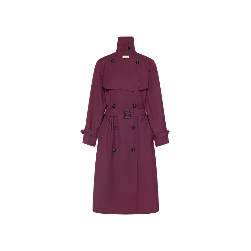 美洋 高支高密腰带风衣 女款