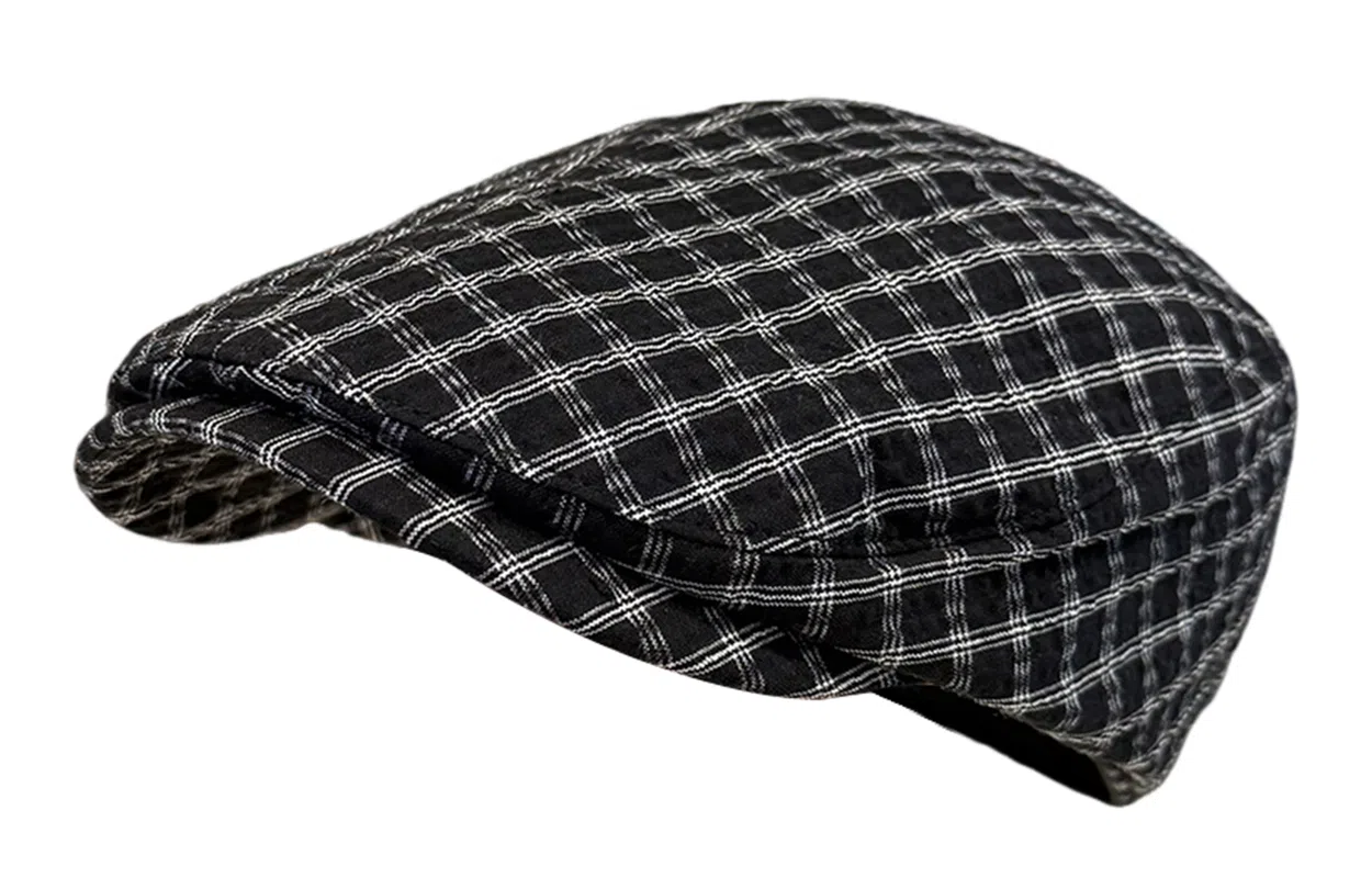 优幽兰 日系文艺小格子画家帽百搭休闲高级感时尚纯色蓓蕾帽出游搭配拍照韩 聚酯纤维 贝雷帽 女款