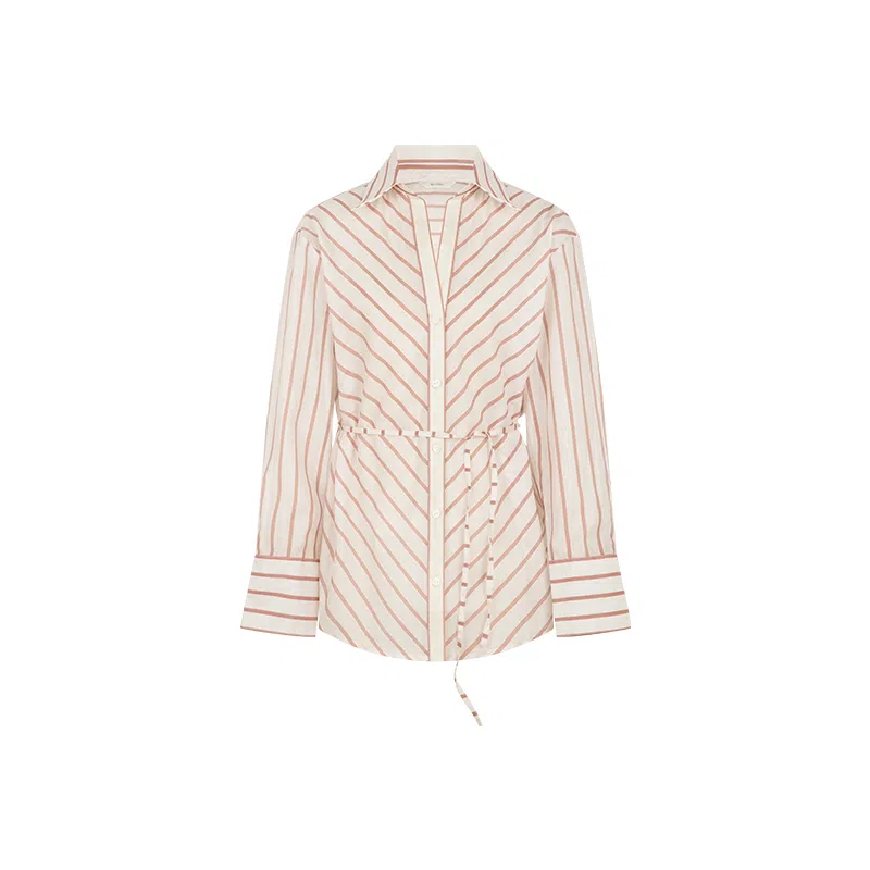 美洋 天丝醋酸海滩条纹长袖衬衫 女款