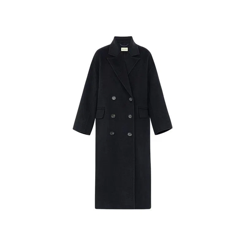 美洋 全羊毛双排扣双面呢大衣 女款