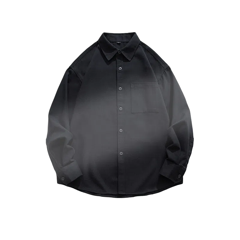 【dme】 美式复古纯棉文艺基础款纯色休闲简约宽松垂感百搭翻领长袖衬衫 男女同款