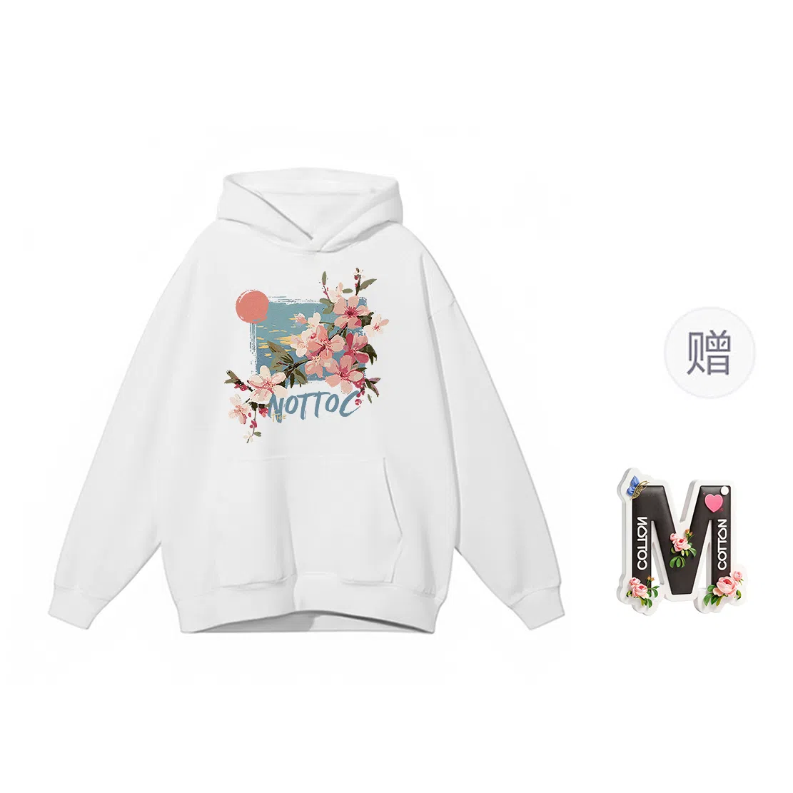 棉购 连帽加绒加厚百搭时尚个性韩版潮流休闲印花图案卫衣 女款