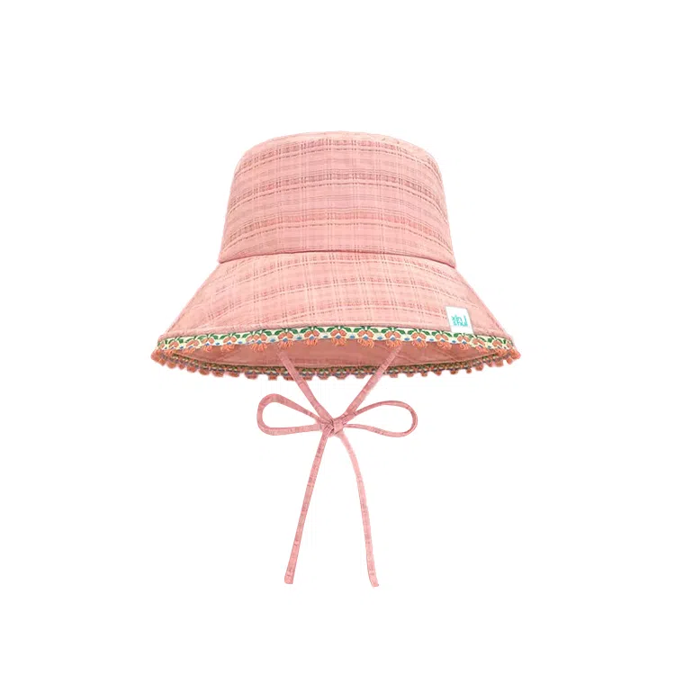 心水好物 甜美可爱花边蓝色春夏季遮阳防晒盆帽户外露营日常通勤百搭出片 棉 渔夫帽 女款