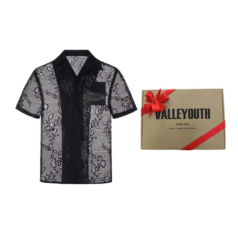 VALLEYOUTH Cuba Collar Vintage Hollow Plant Brooch Shirt