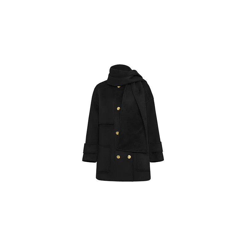 美洋 双面呢围巾冬季大衣 女款