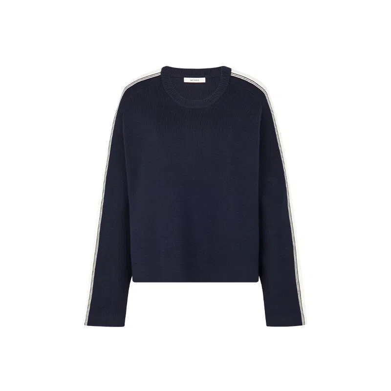 美洋 全棉撞色圆领毛衣 女款