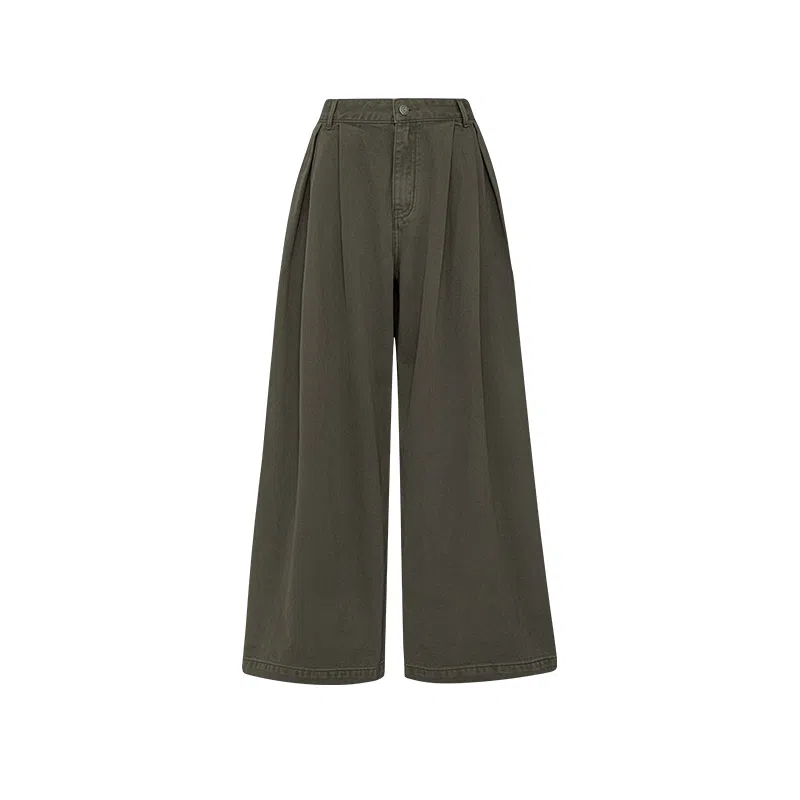 美洋 褶皱宽松阔腿牛仔裤 女款