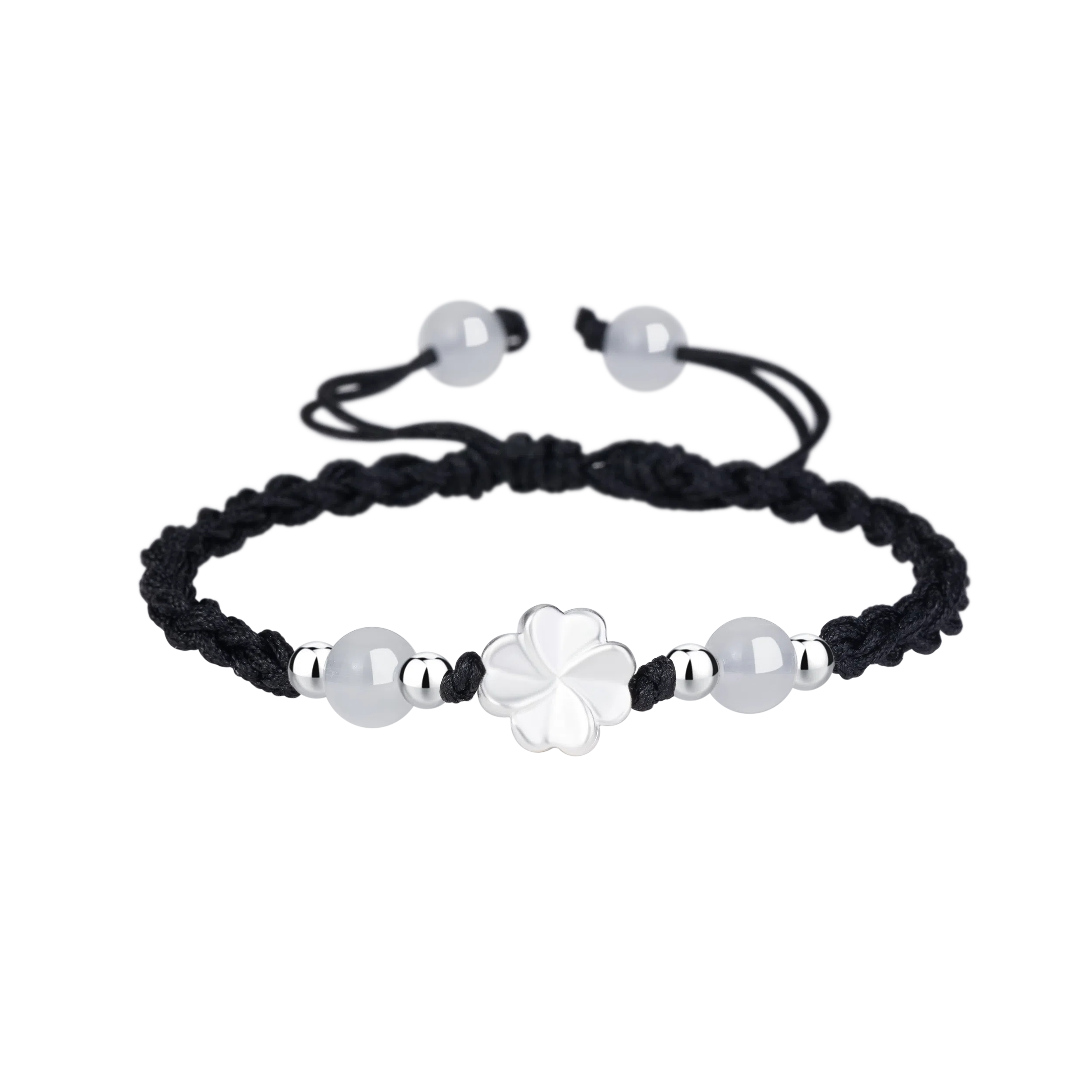 【999银幸运草 高品质】 色菲尔 新中式四叶草转运 小众设计国潮编织日常通勤出行百搭可调节手饰#好运玄学 编绳 手绳 男女同款情侣款