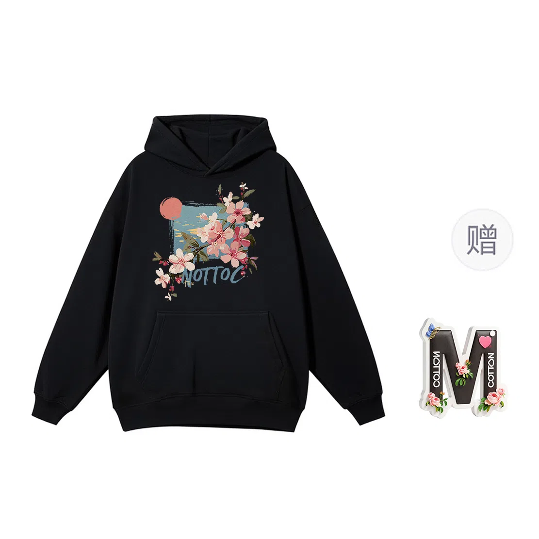 棉购 连帽加绒加厚百搭时尚个性韩版潮流休闲印花图案卫衣 女款