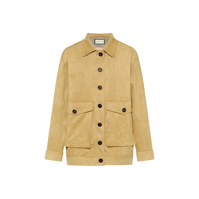 美洋 仿麂皮绒口袋上衣夹克 女款