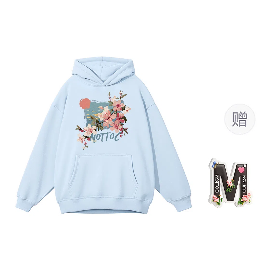 棉购 连帽加绒加厚百搭时尚个性韩版潮流休闲印花图案卫衣 女款