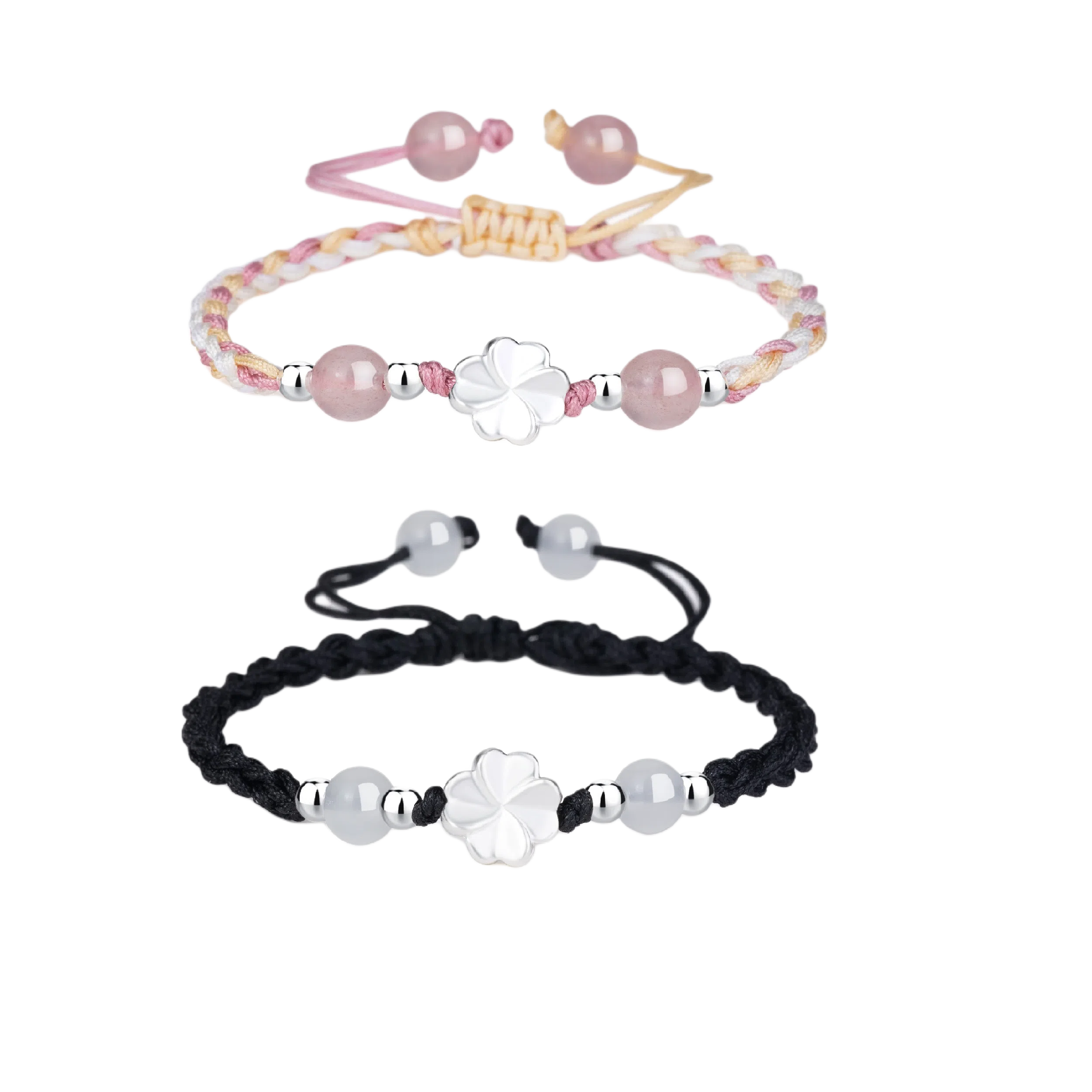 【999银幸运草 高品质】 色菲尔 新中式四叶草转运 小众设计国潮编织日常通勤出行百搭可调节手饰#好运玄学 编绳 手绳 男女同款情侣款