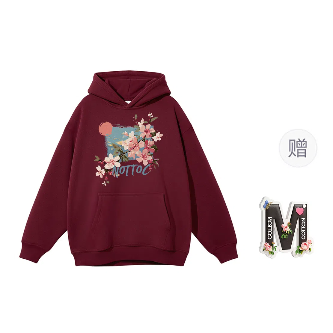 棉购 连帽加绒加厚百搭时尚个性韩版潮流休闲印花图案卫衣 女款