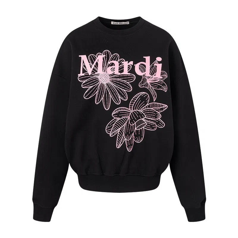 MARDI MERCREDI SS25 SWEATSHIRT TRIPLE FLOWER_BLACK PINK