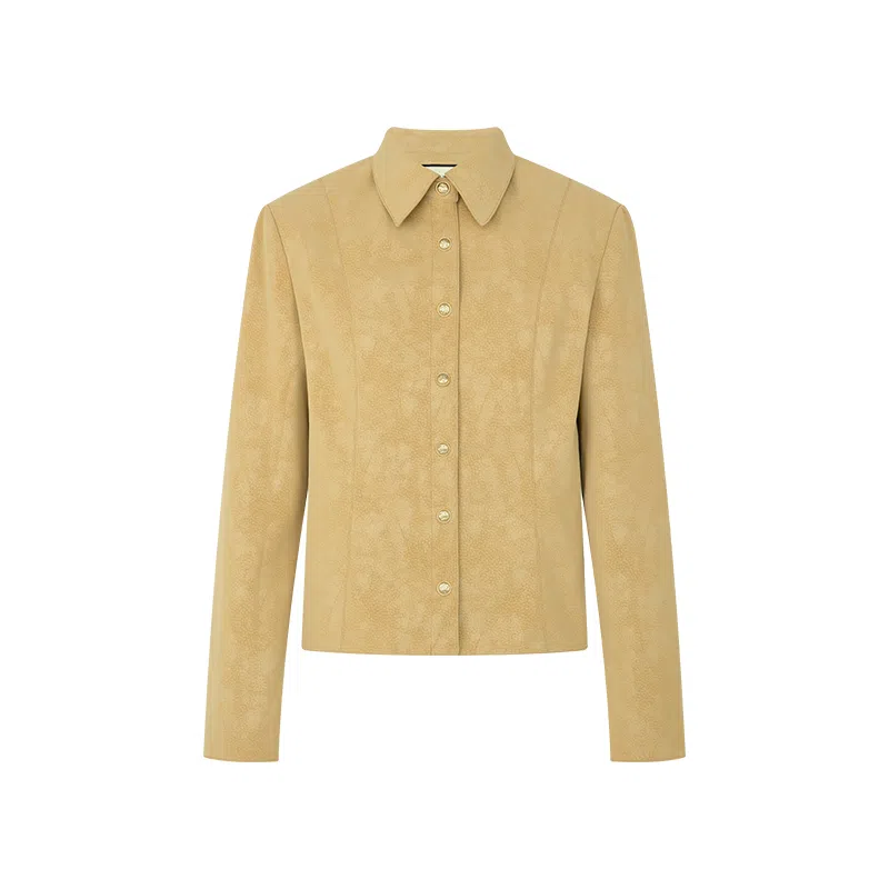 美洋 雾面肌理翻领收腰夹克 女款