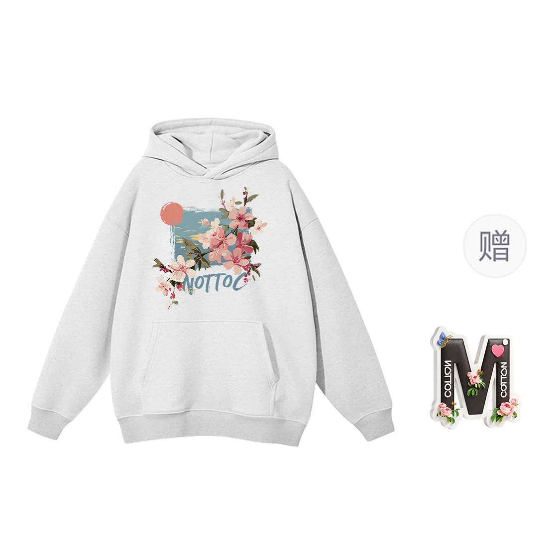 棉购 连帽加绒加厚百搭时尚个性韩版潮流休闲印花图案卫衣 女款