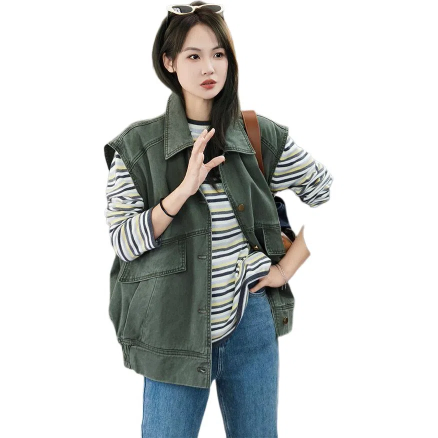 美洋 做旧水洗绗棉马甲 女款