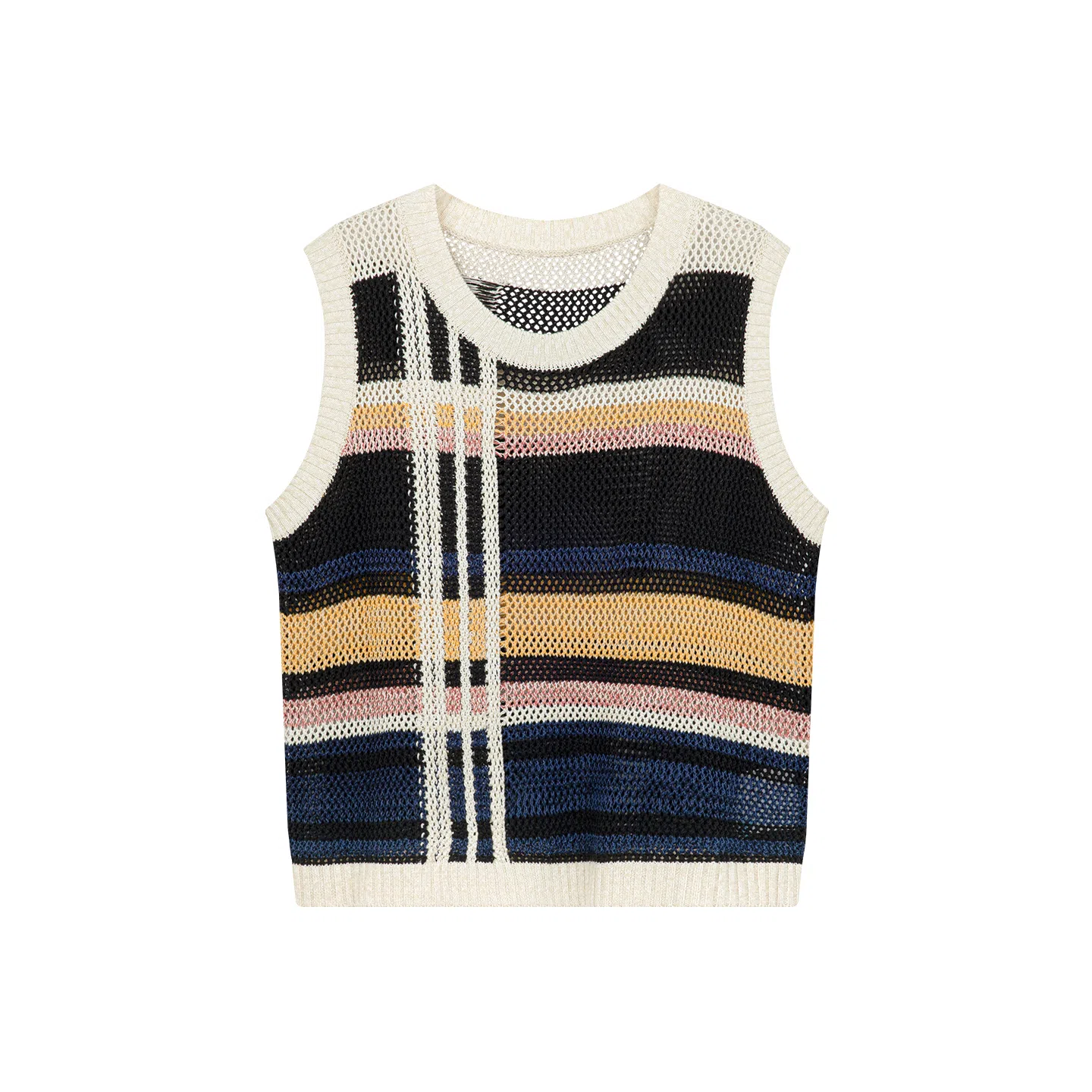 美洋 挑孔提花条纹背心 女款