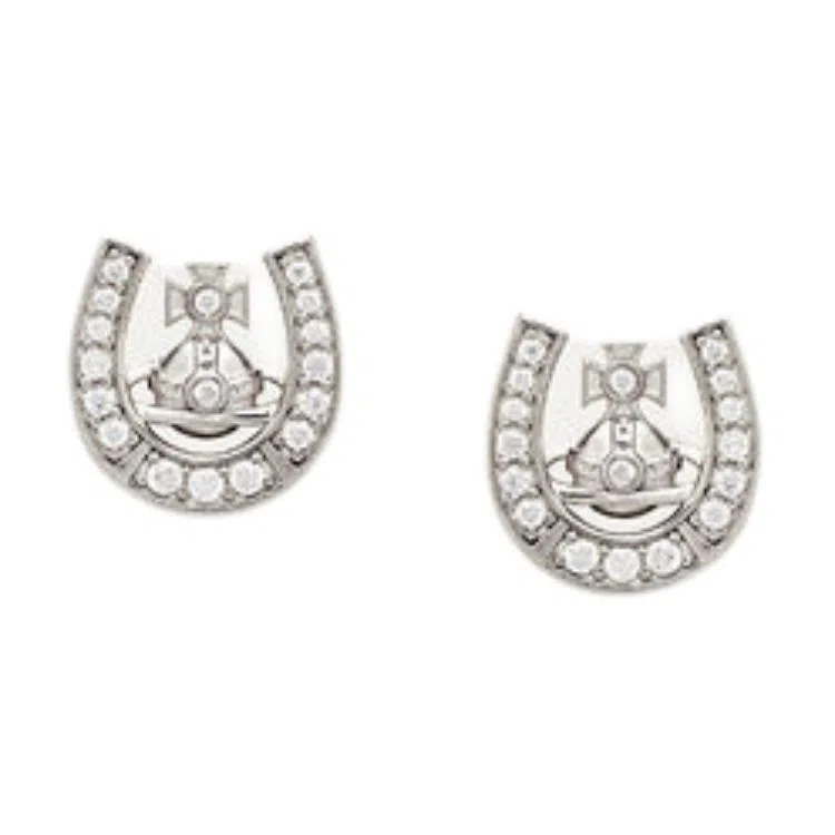 Vivienne Westwood Mare Saturn Hoop Earrings Silver