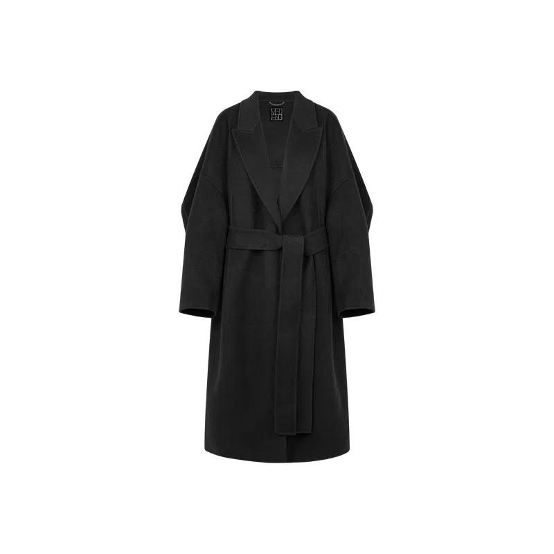 美洋 绵羊毛一粒扣腰带大衣 女款