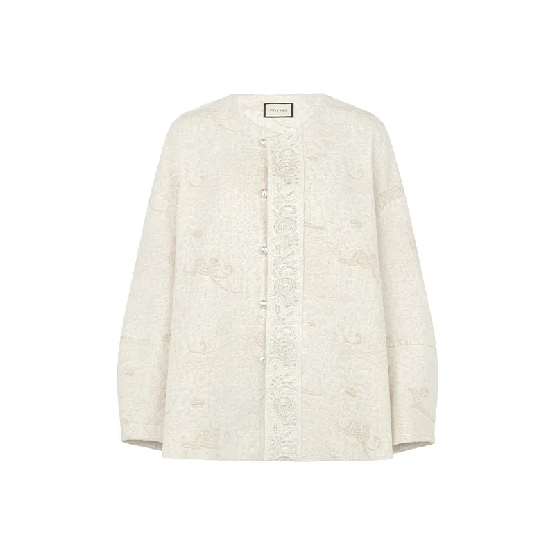 美洋 浮雕金丝提花羊毛夹克 女款