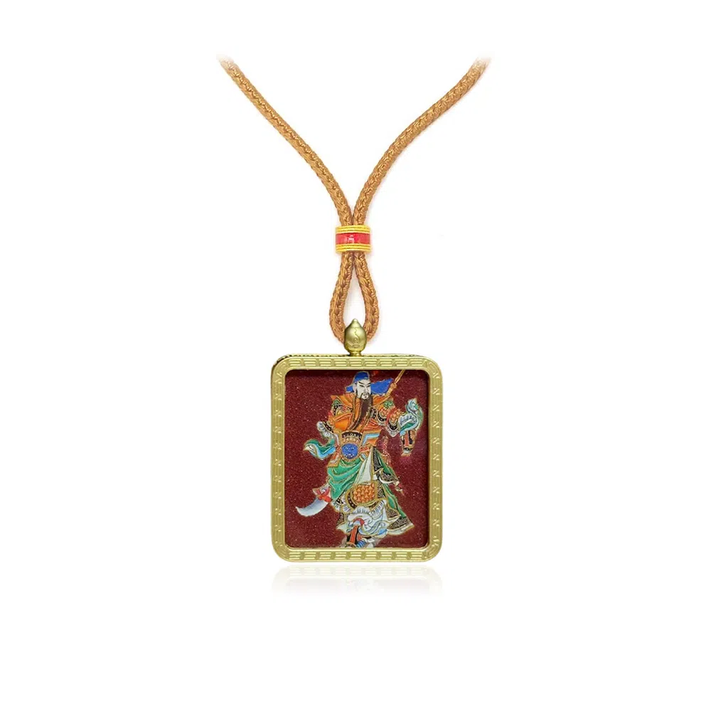 【福星高照交旺运】 睦珦 佳偶天成 关公粗砂唐卡唐卡佛系纪念品 手工独特小众#好运 合金 项链 男女同款情侣款