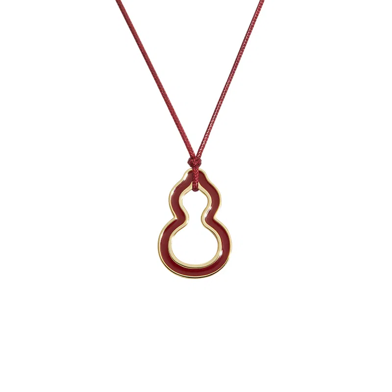 合璧 福禄来葫芦皮绳抽拉#好运 铜镀金 项链 女款