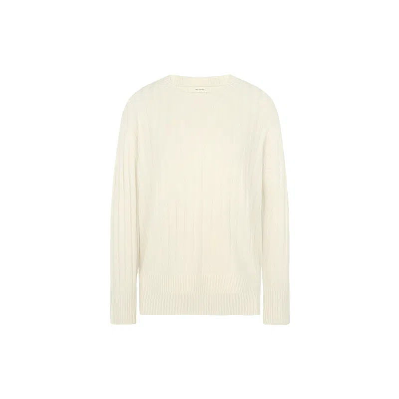 美洋 猫耳绵羊毛竖条肌理毛衣 女款