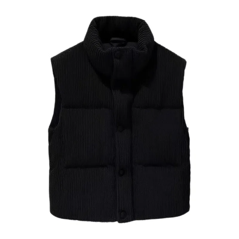 柏黛妃 加棉韩国纯色立领通勤马甲棉服 女款