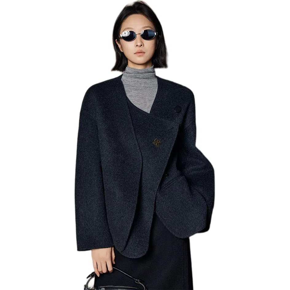 美洋 毛呢外套绵羊毛骆驼绒大衣 女款