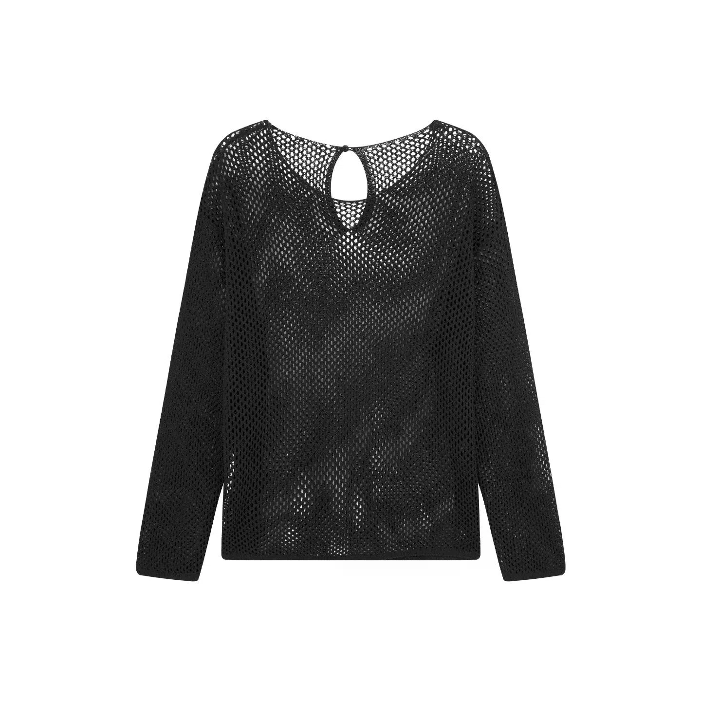 美洋 镂空钩花半透视针织衫 女款