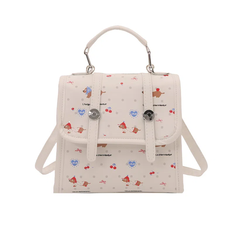 Miss Angel PU Backpack Beige White