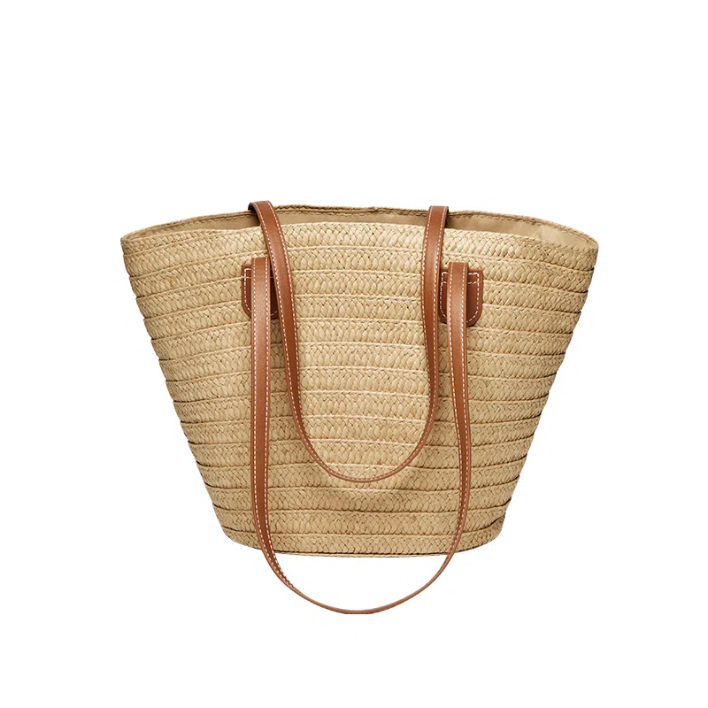 纳兰杜 通勤百搭休闲 织物拼合成革 单肩包 女款 卡其色 大号