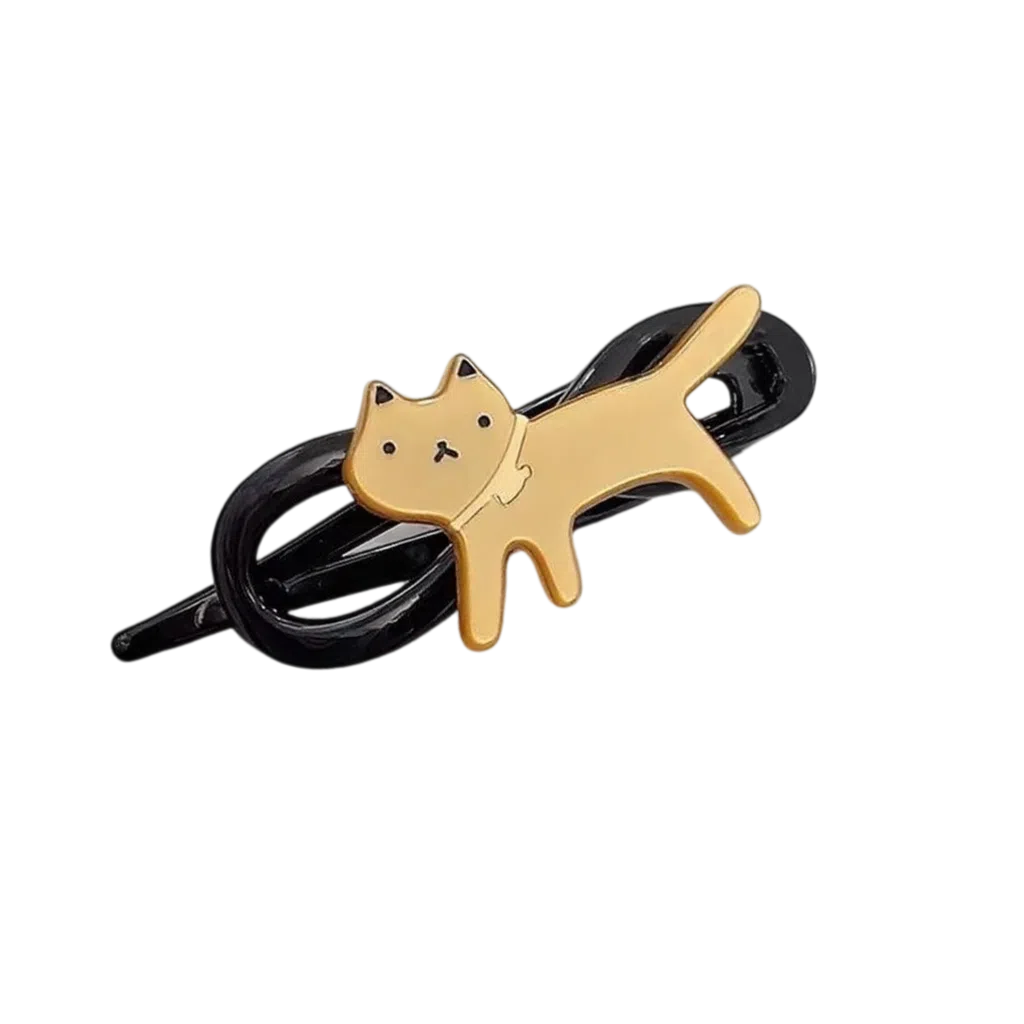 希铃 趣味猫咪豹纹可爱后脑勺 树脂 发夹 女款