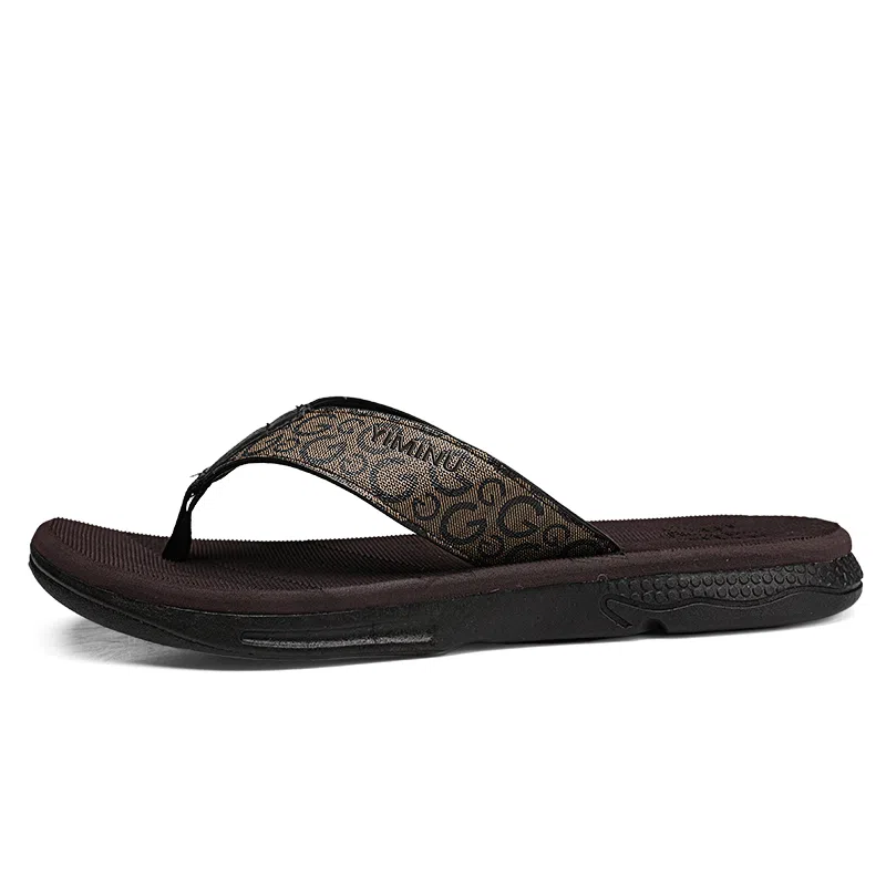 依米奴 高颜值时尚潮流舒适 百搭 日常通勤简约帅气 橡胶底 防磨人字拖鞋 男款