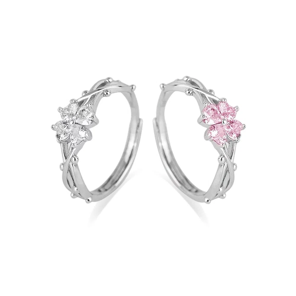 希遇 满糖甜心对戒 轻奢镶锆甜美小众高级感设计 日常通勤礼盒装 开口可调节 锆石 戒指 男女同款情侣款