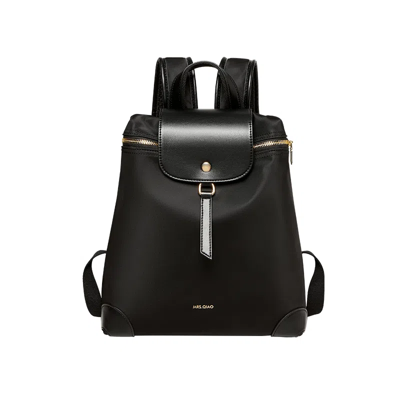 纳兰杜 通勤实用运动户外徒步登山大学生 织物 双肩包书包背包旅行包 常规 男女同款情侣款 子夜黑/卡其色