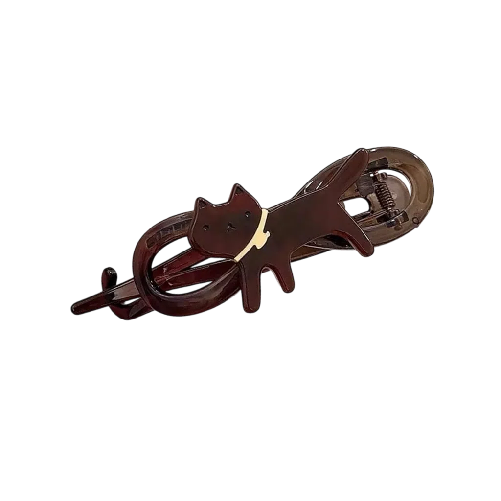 希铃 趣味猫咪豹纹可爱后脑勺 树脂 发夹 女款