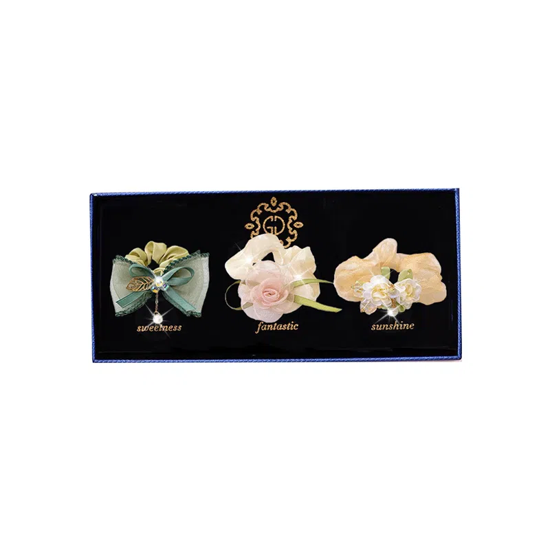 妖娆猫 大肠套装三件套花头饰皮筋扎头发 合金 发圈 女款