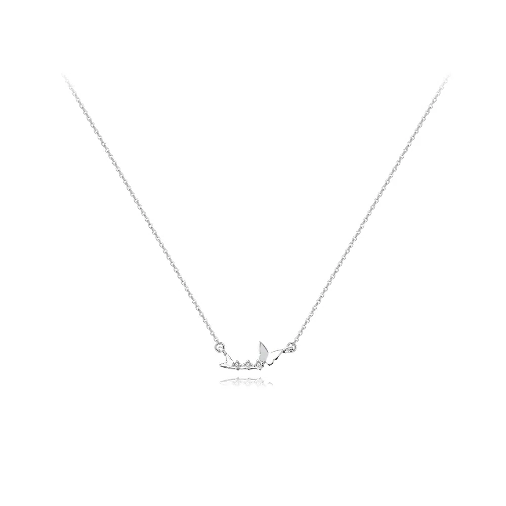 【纯银999 | 蝴蝶】 六桂福珠宝 小众设计经典百搭高级感学生日常简约精致轻奢通勤极简约会温柔气质可调节#好运 足银 项链 女款