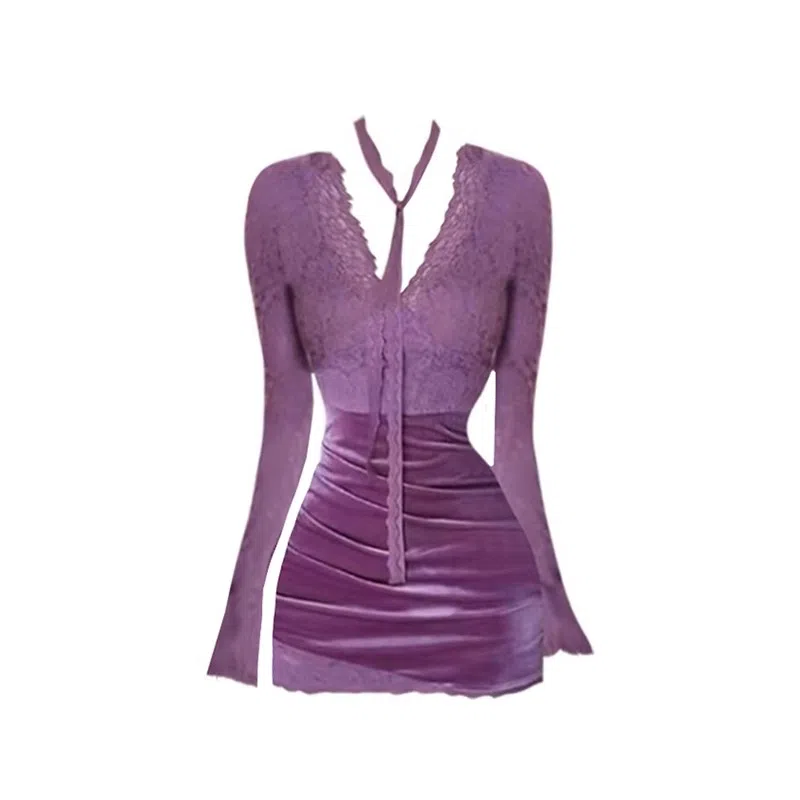 海獭 磨毛修身显瘦包臀短裙长袖连衣裙 女款