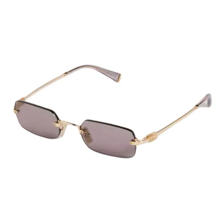 Miu Miu Metal Rectangular Sunglasses Gold